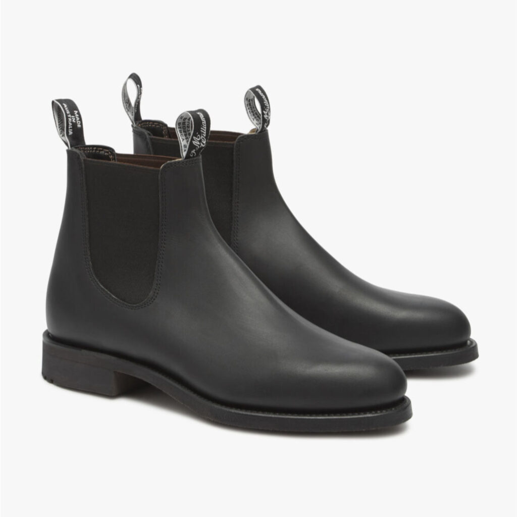RM Williams Boots Gardener Boot Black Greasy Kip Leather Rubber