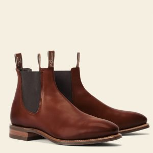 RM Williams burnished leather Comfort Craftsman Boots – Dark Tan