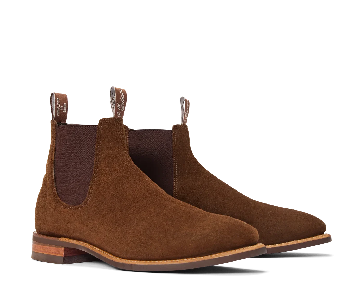 R M Williams – Suede Comfort Craftsman Boots – Brown