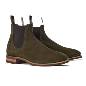 R M Williams - Suede Comfort Craftsman Boots - Eucalyptus