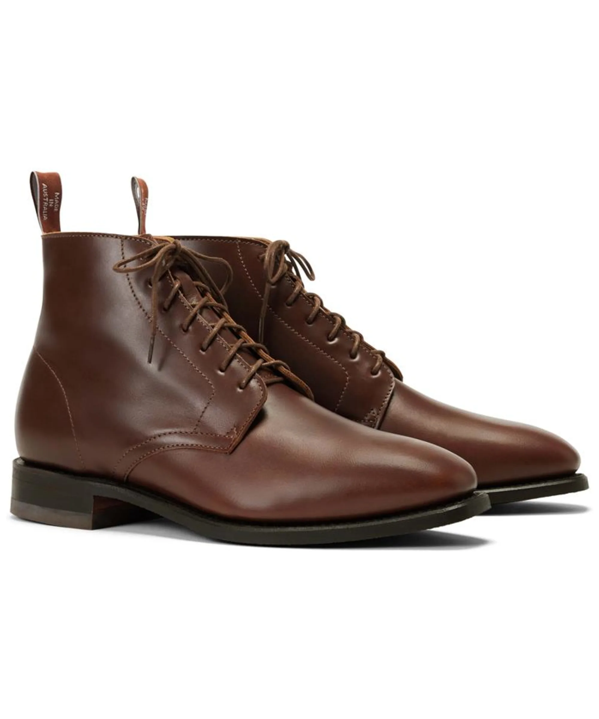 RM Williams Craftsman Lace Boot – Café Waxy Pull-Up Leather